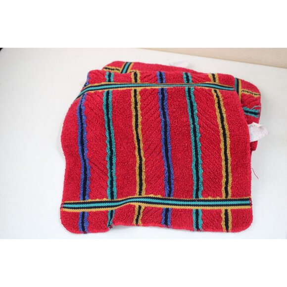 4 St Marys Washcloths Red Vintage Stripe 93374 Wash Clothes - Picture 6 of 8